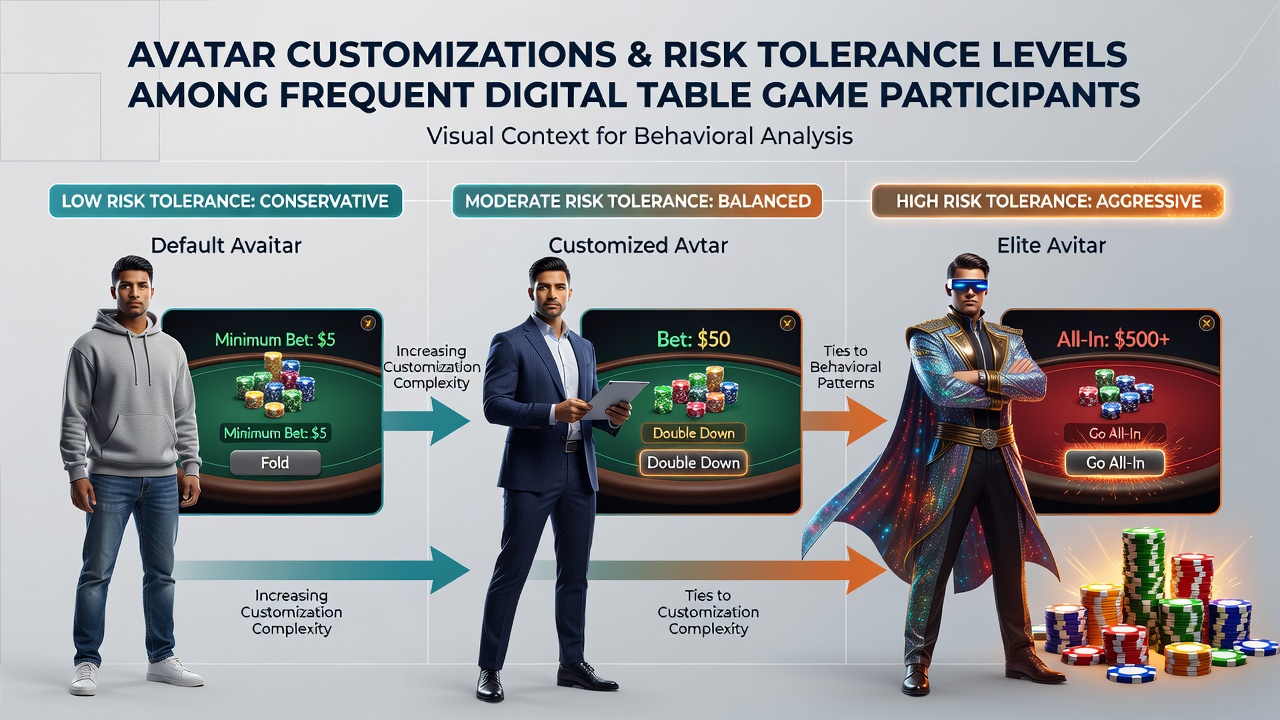 Close-up of player avatar customization options in a digital blackjack table environment
