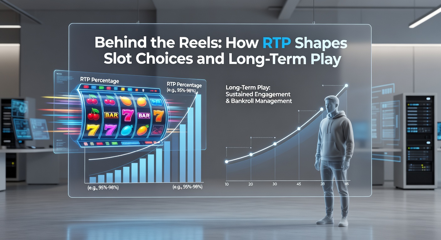 Graph charting RTP percentages over time on a slot machine dashboard, with bars comparing high and low RTP games' performance in long-term simulations