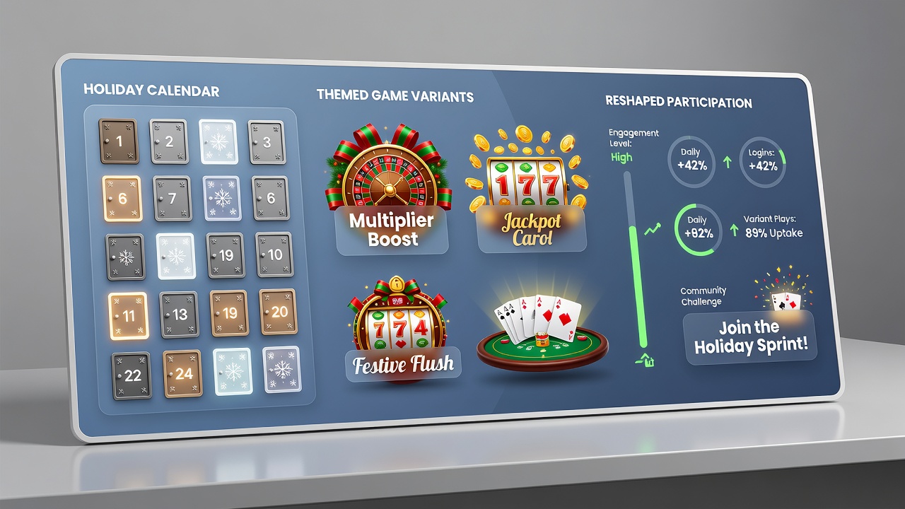 Themed roulette and slot variants displayed during holiday promotional periods
