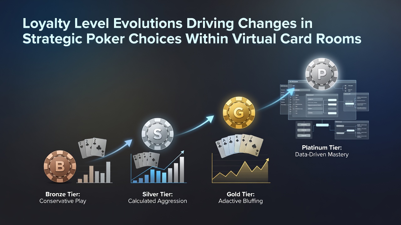 Virtual poker table showing loyalty tier indicators and player statistics overlay
