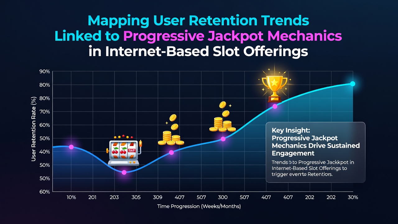 Graph displaying retention curves for players engaging with progressive jackpot slots over multiple sessions