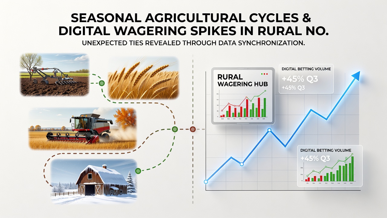 Digital interface showing rural player network activity maps overlaid on seasonal crop calendars