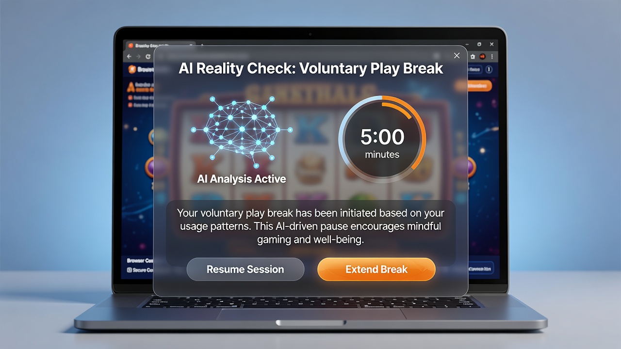 Detailed view of AI-generated reality check overlay within a casino browser session