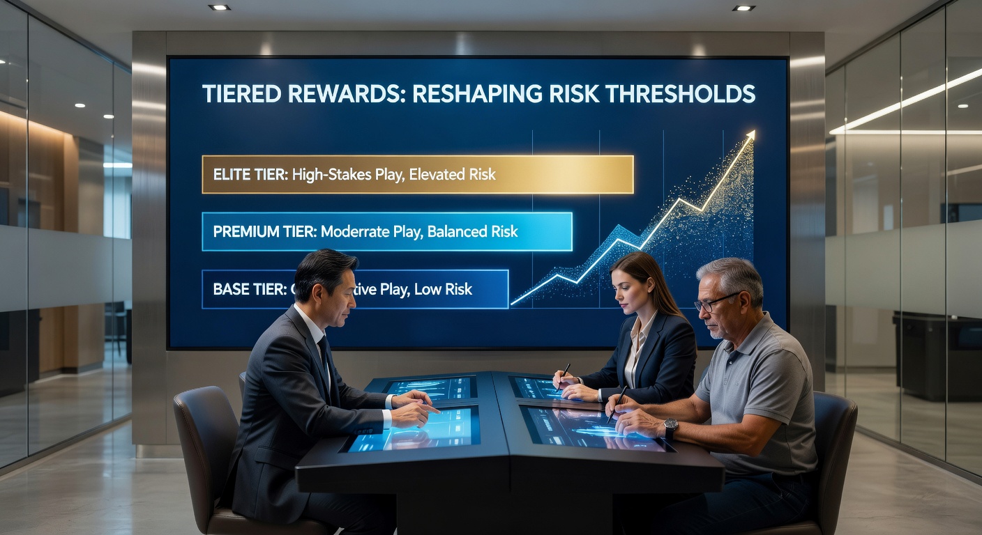 Regular casino visitors reviewing tier benefits on a mobile app while seated at a gaming table