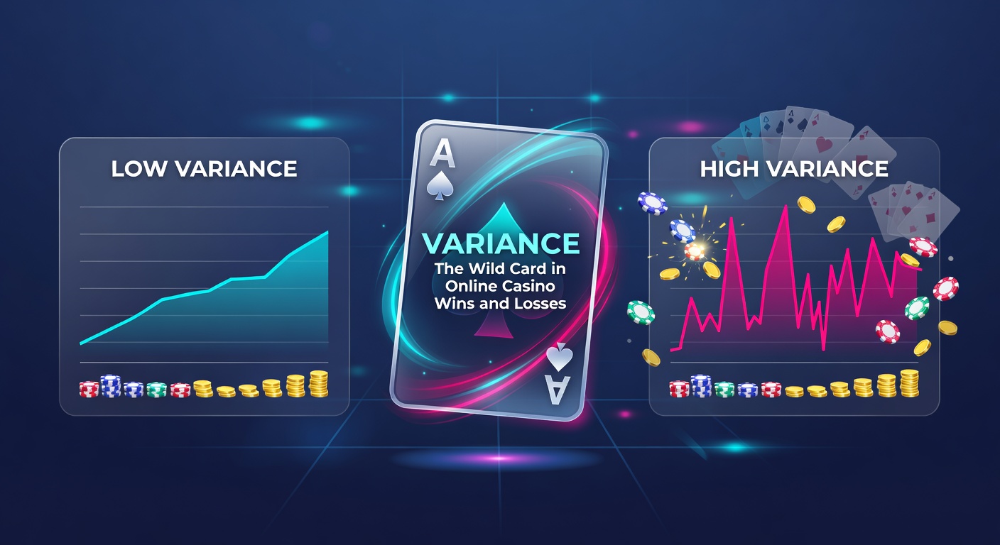 Close-up of a slot machine screen displaying a massive jackpot win amid a series of losing spins, highlighting variance's dramatic impact